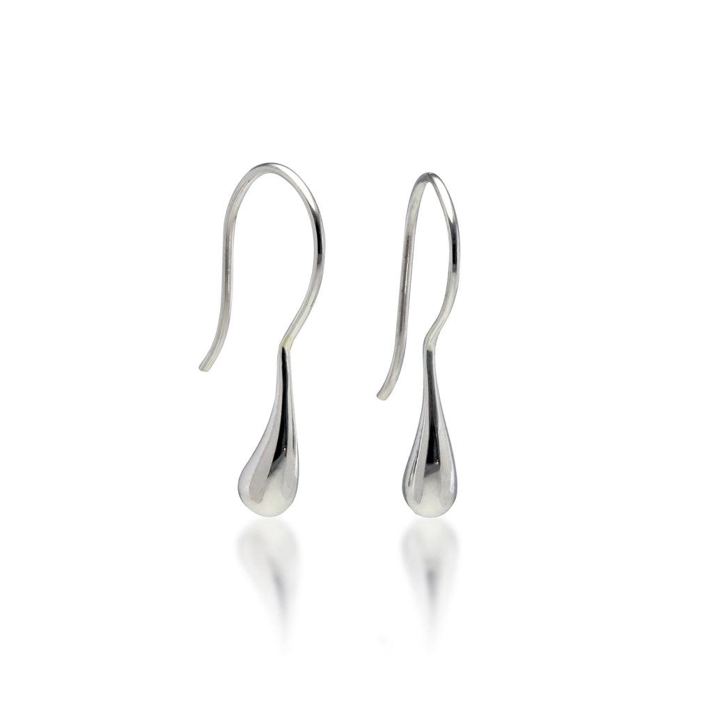 Silver Molten Drop Earrings